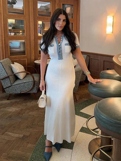 MAJA | Denim Trim Maxi