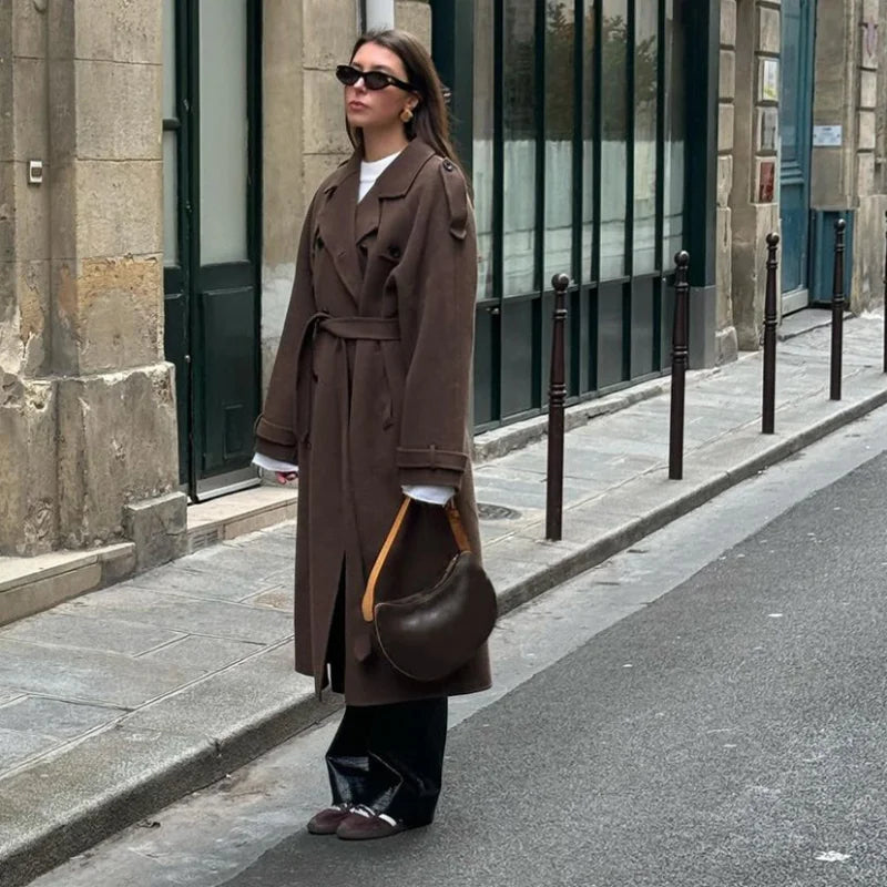 ANNA | Long Wol Trenchcoat