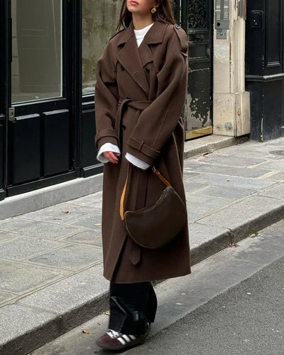 ANNA | Long Wol Trenchcoat