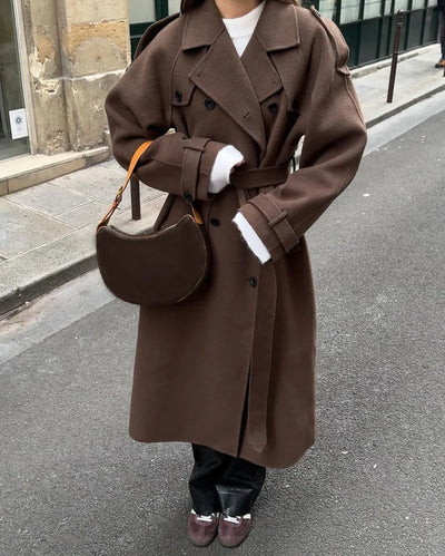 ANNA | Long Wol Trenchcoat
