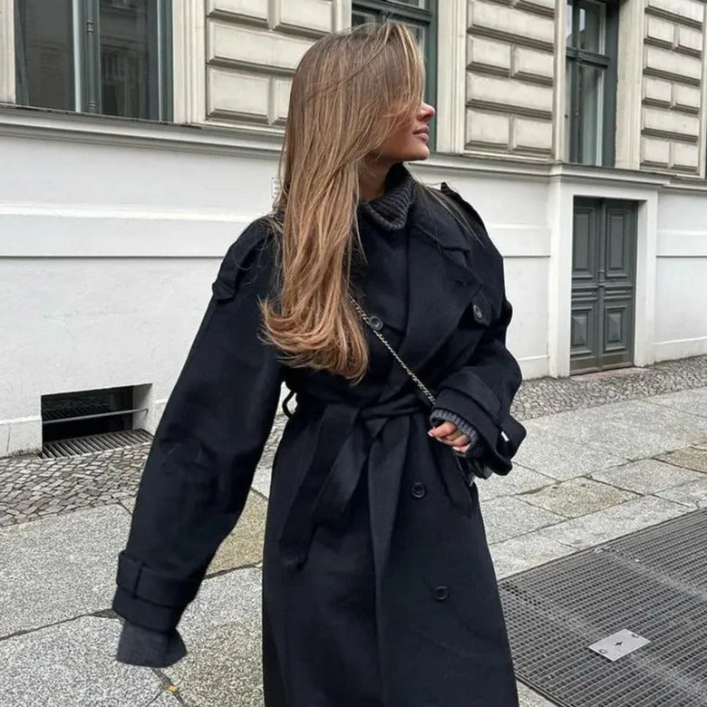 ANNA | Long Wol Trenchcoat