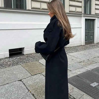 ANNA | Long Wol Trenchcoat