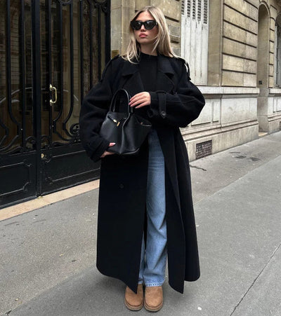 ANNA | Long Wol Trenchcoat